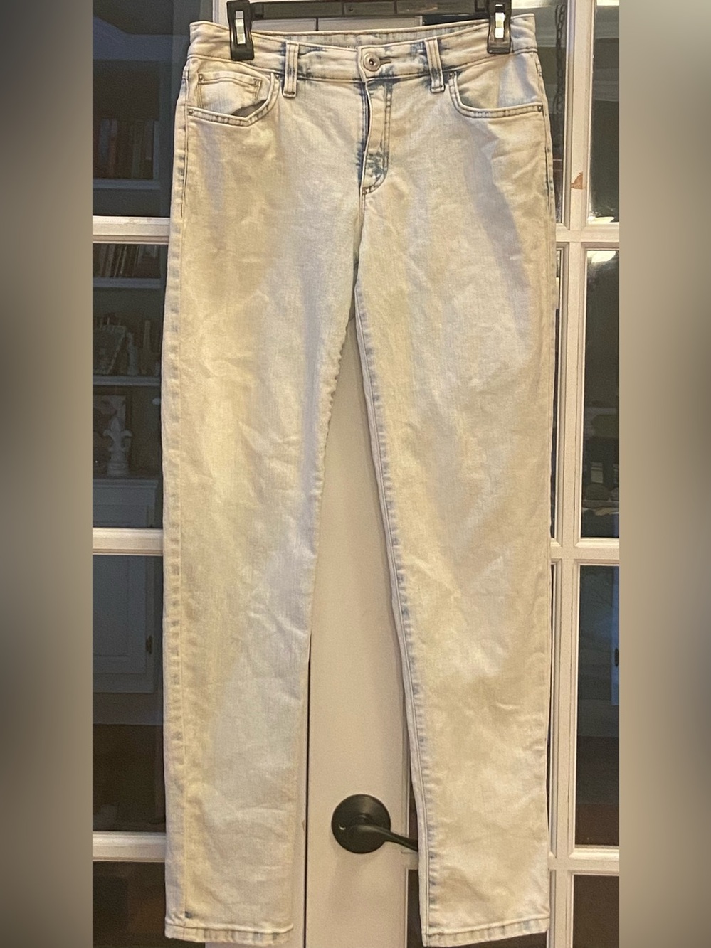 INC Denim Mid Rise Straight Leg Acid Wash Jeans Size 0/25